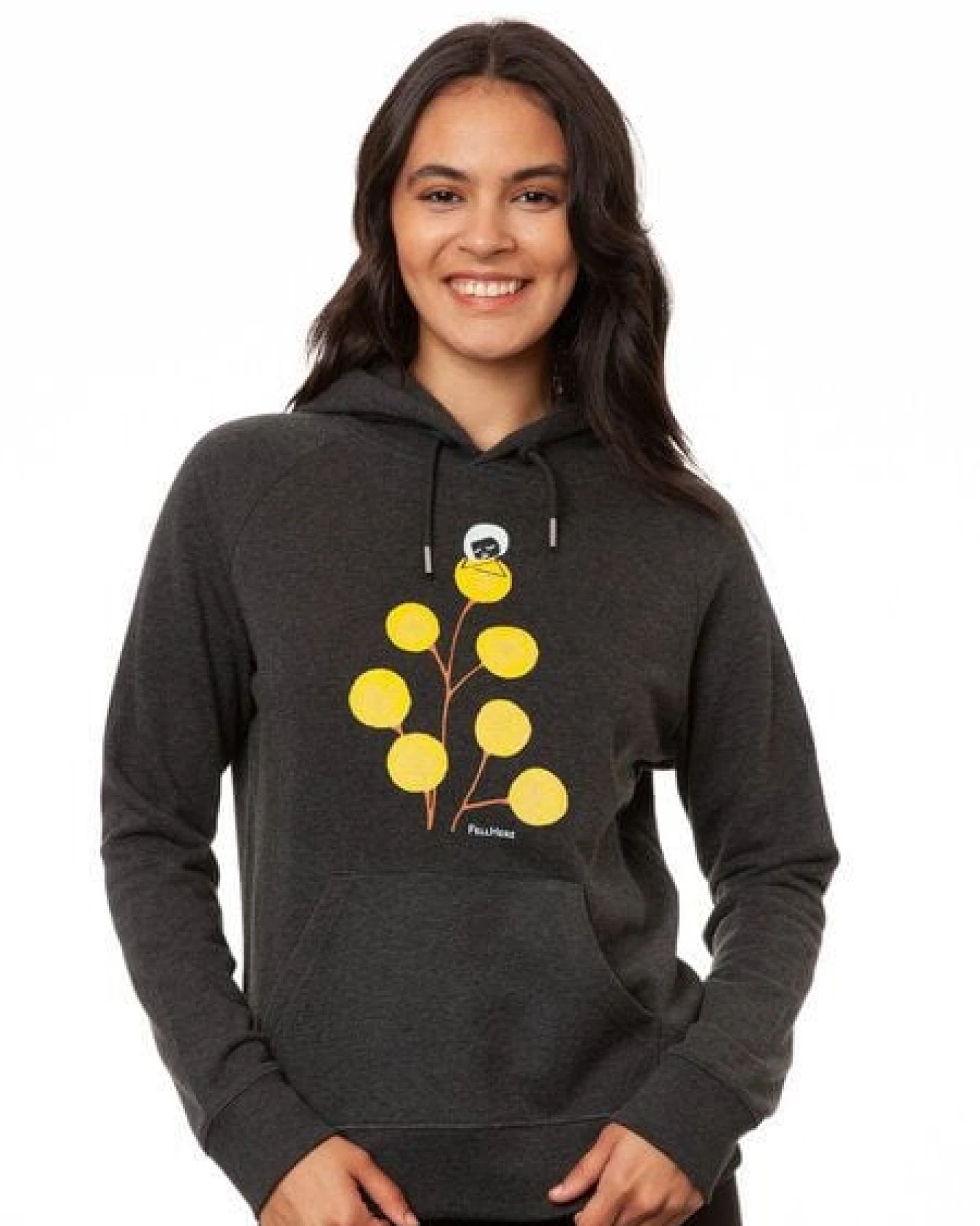 FellHerz Damen Hoodie Just relax dark grey melange, Bio Fair und Vegan – Ansicht 2