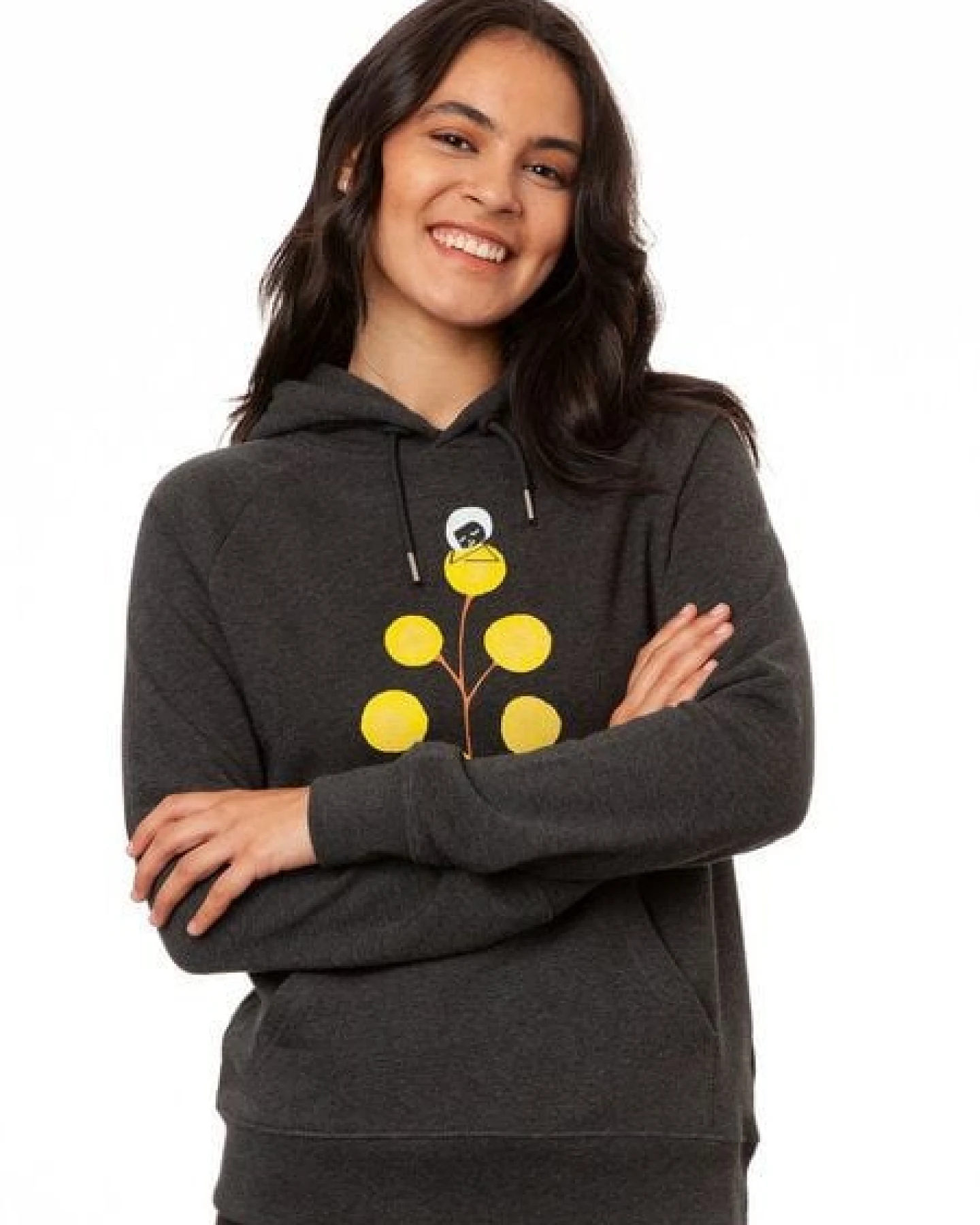 FellHerz Damen Hoodie Just relax dark grey melange, Bio Fair und Vegan – Ansicht 3