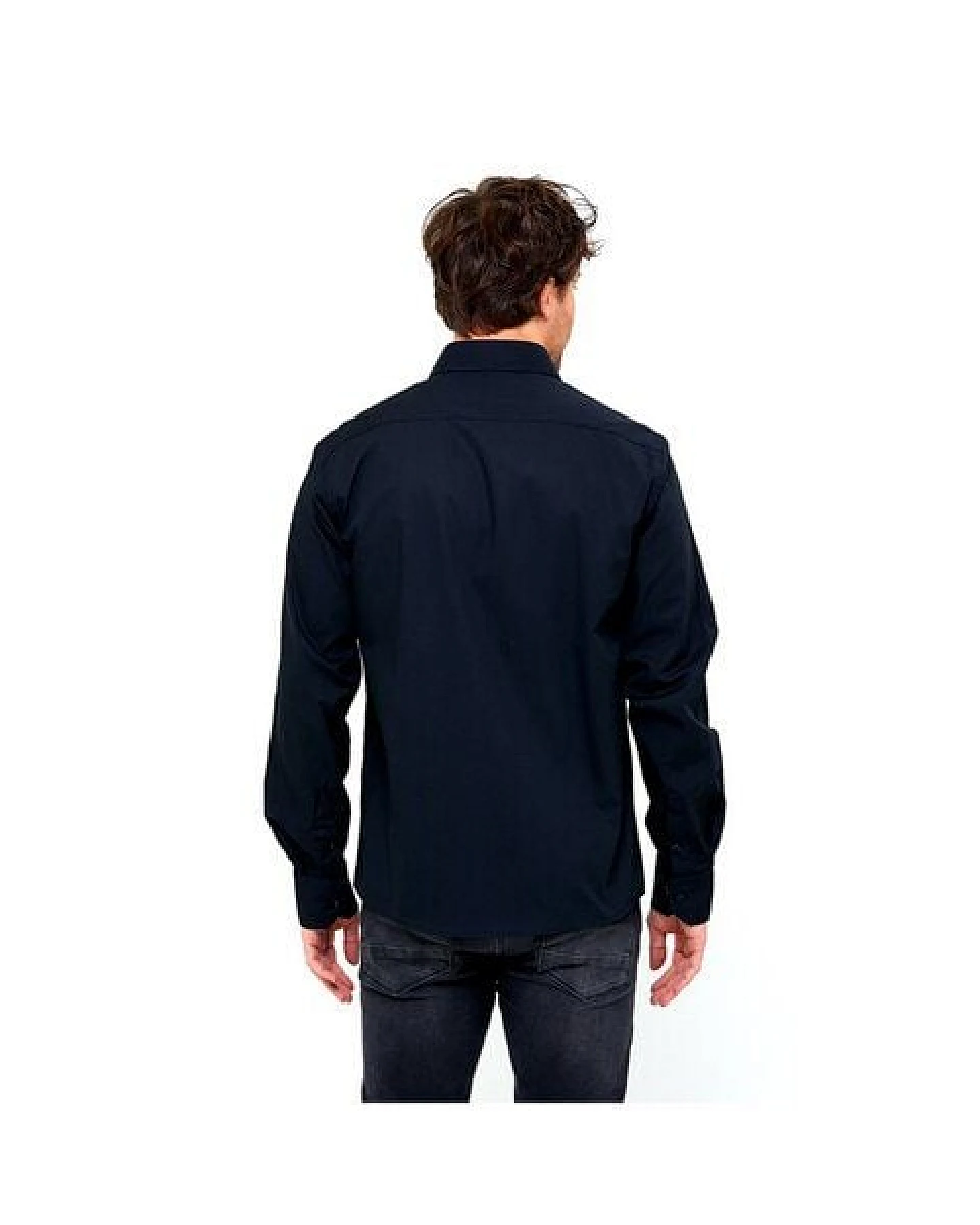 BUFFON ITALY Herren Business Hemd Bio-Baumwolle weiss schwarz Classic Fit Slim Fit – Ansicht 2