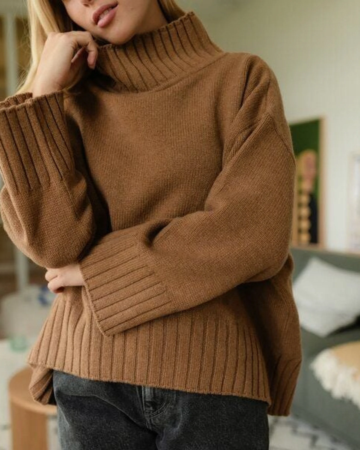 NORDLICHT Grobstrick Rollkragenpullover Mina aus 100% recycelter Wolle – Ansicht 4