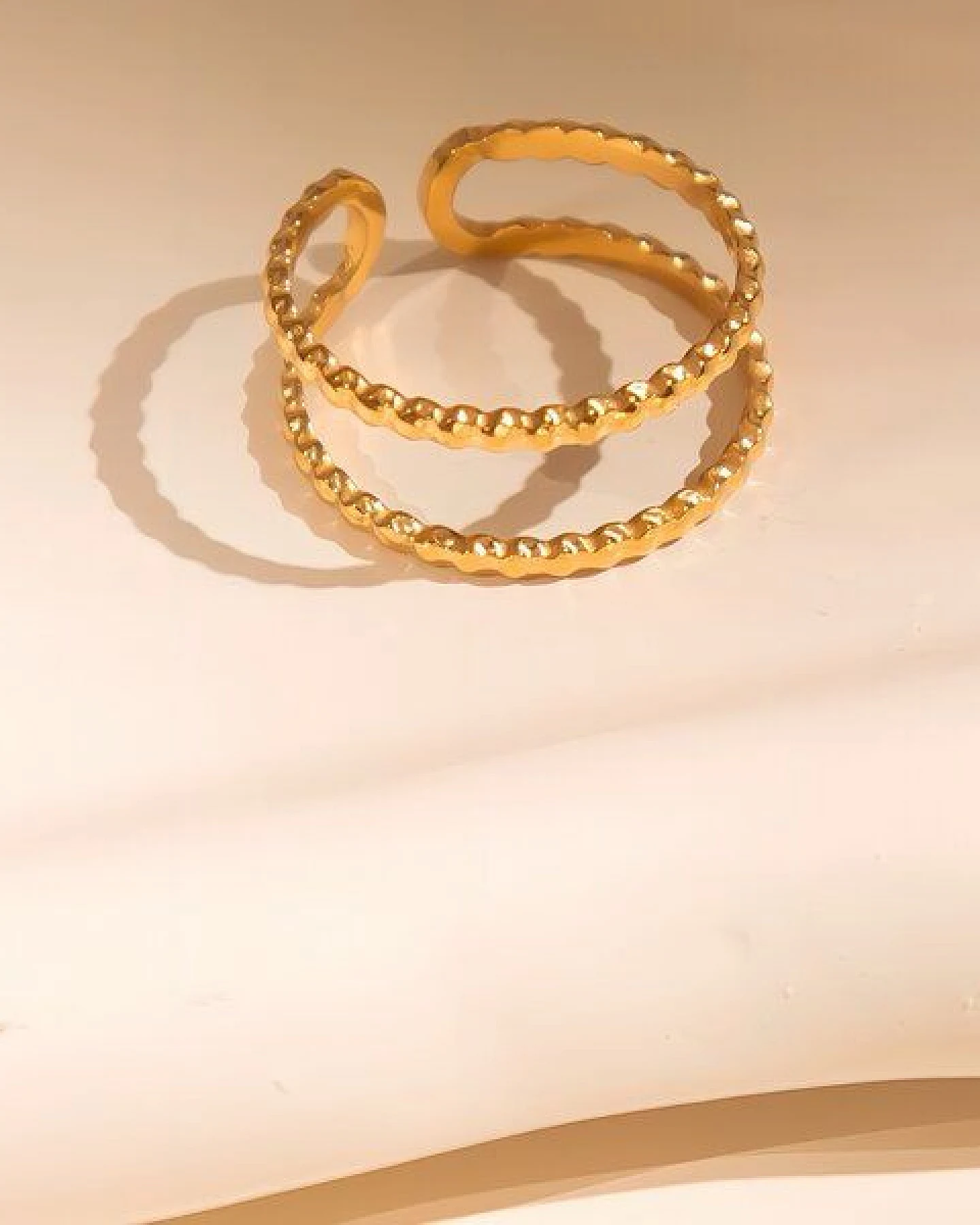 ELEKTROPULLI Größenverstellbarer DOTS DOUBLE Ring ca. Ø 17 - 19mm – Ansicht 3