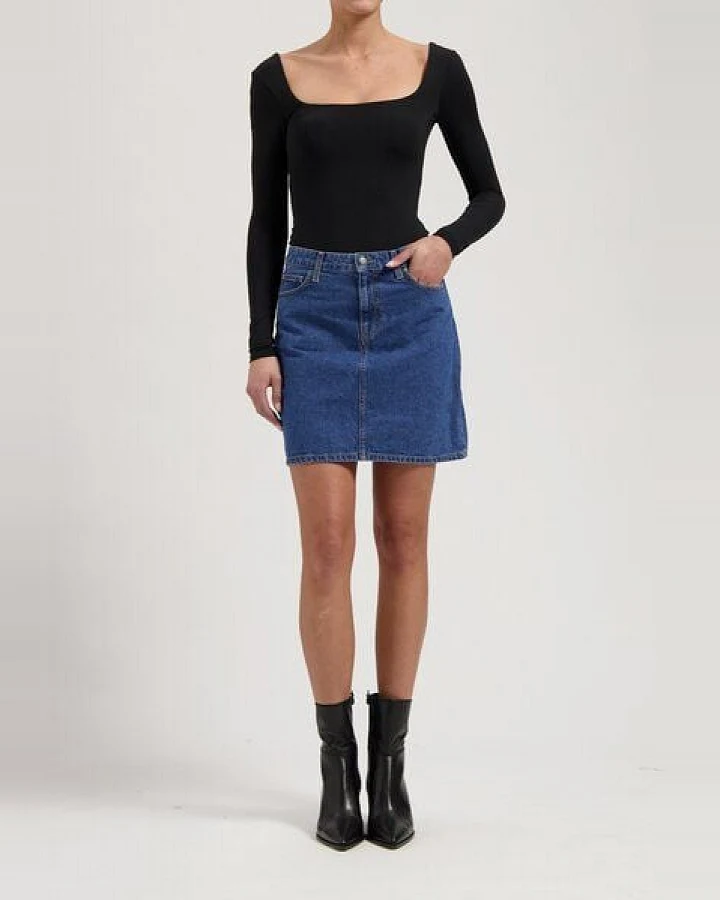 MUD Jeans Damen Rock "Audry - Medium Stone"