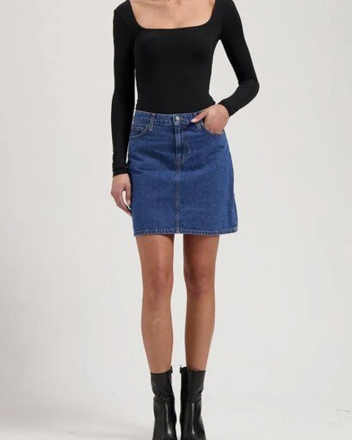 MUD Jeans Damen Rock "Audry - Medium Stone"