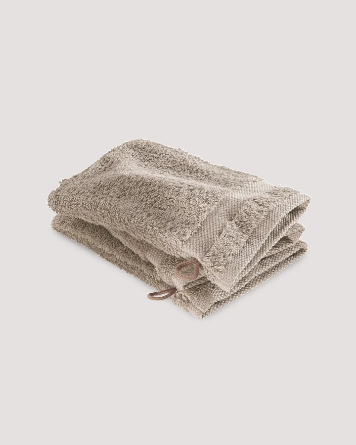 hessnatur Waschhandschuh im 3er-Pack aus Bio-Baumwolle - beige - Größe 15x20 cm