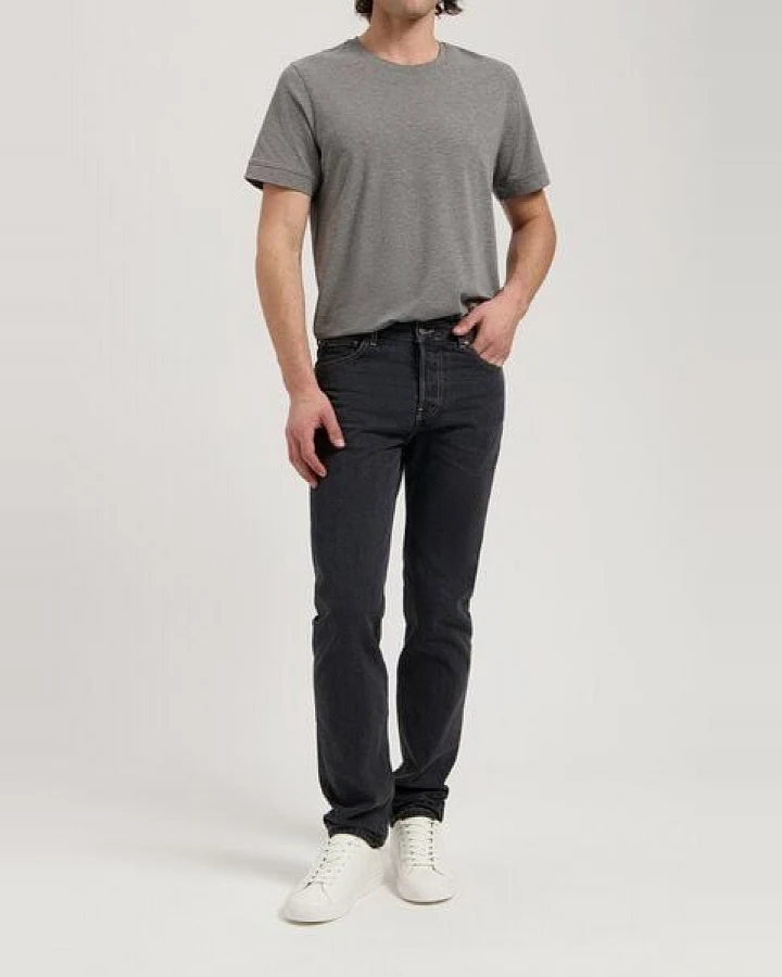 MUD Jeans Herren Jeans Straight Leg "John - Medium Black"