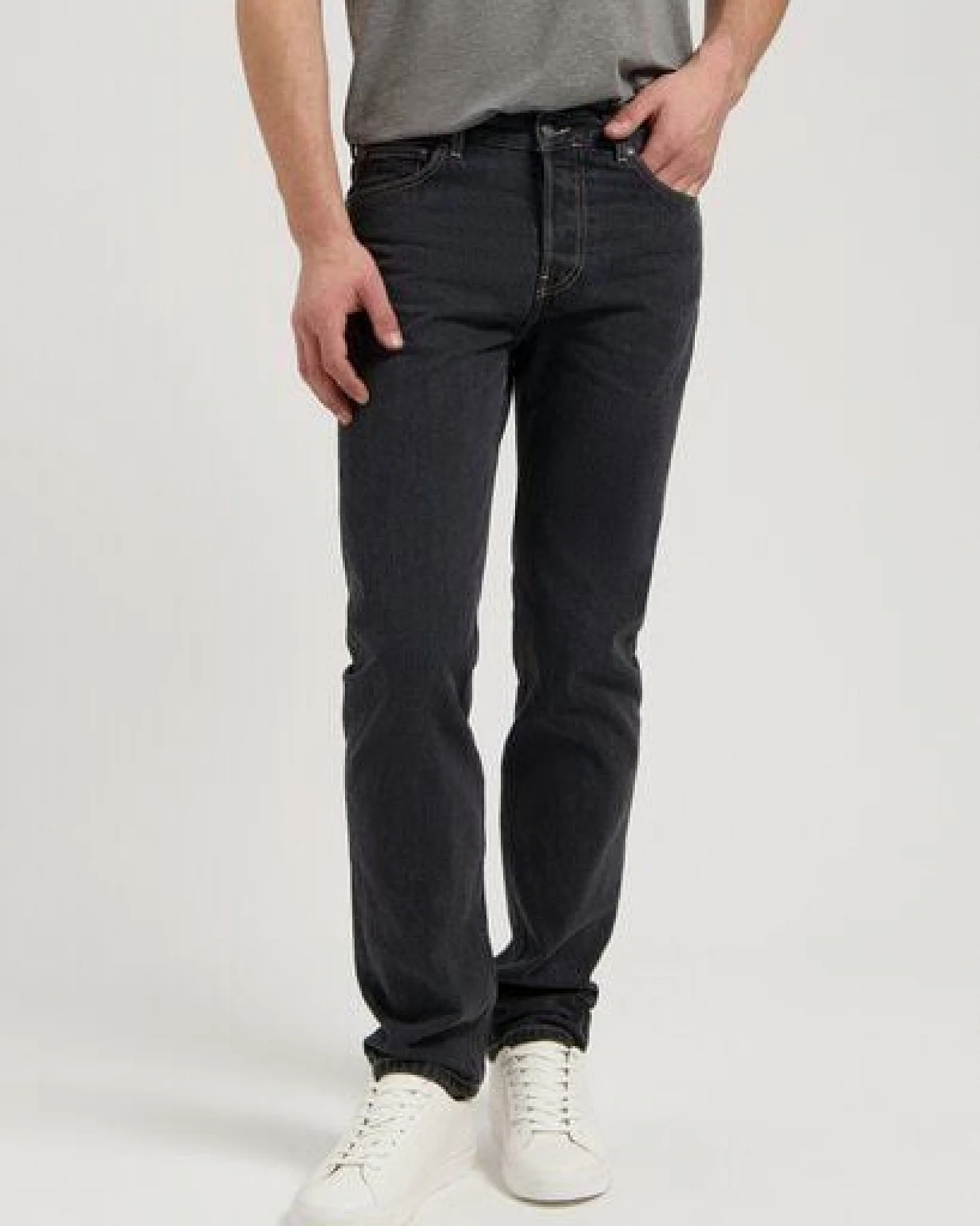 MUD Jeans Herren Jeans Straight Leg "John - Medium Black" – Ansicht 4