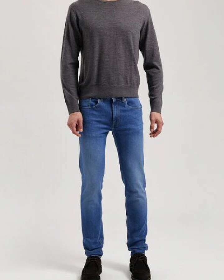 MUD Jeans Herren Jeans Tapered "Dunn - Pure Blue"