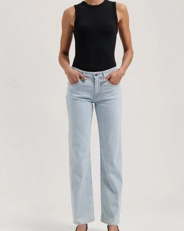 MUD Jeans Damen Jeans Straight Leg "Carry - Light Stone"