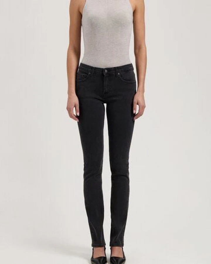 MUD Jeans Damen Jeans Slim Fit "Faye - Stone Black"