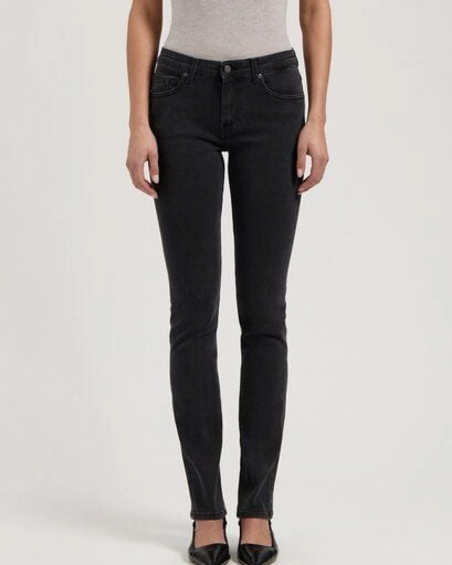 MUD Jeans Damen Jeans Slim Fit "Faye - Stone Black" – Ansicht 4