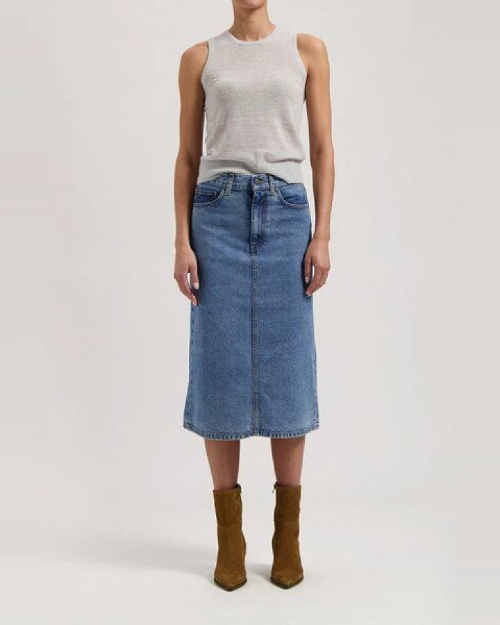 MUD Jeans Damen Rock "Gwen - Stone Vintage"