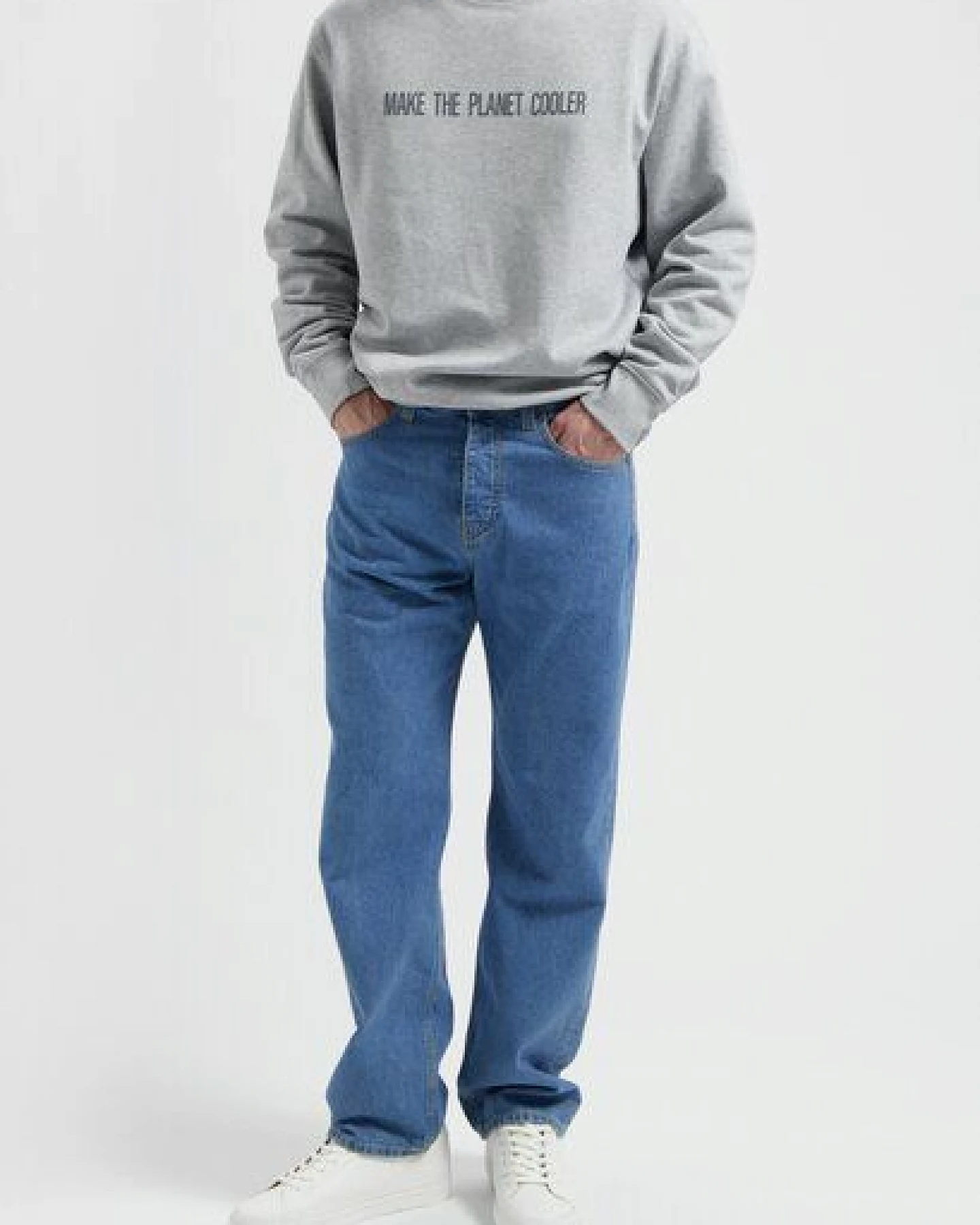 MUD Jeans Herren Sweatshirt "Ty - Heather Grey" – Ansicht 2