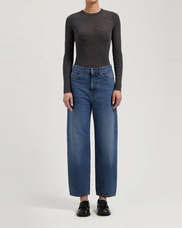 MUD Jeans Damen Jeans Barrel Fit "Brooke - Rustic Blue"