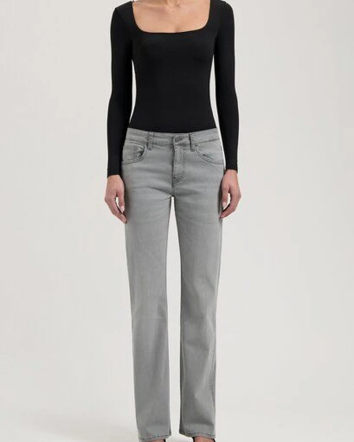 MUD Jeans Damen Jeans Straight Leg "Carry - Light Grey"