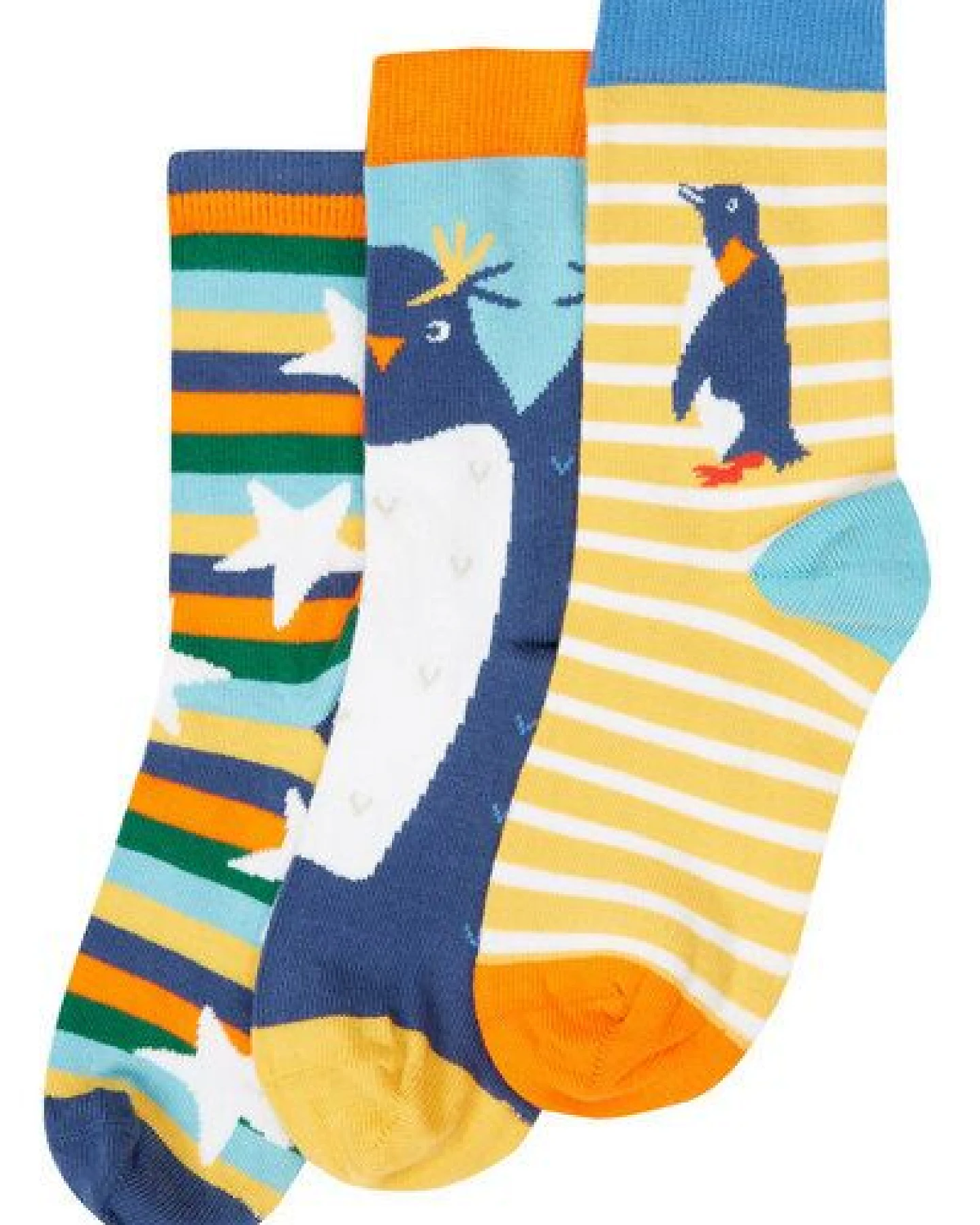 Frugi Kindersocken in Dreierpack mit Pinguine – Ansicht 2