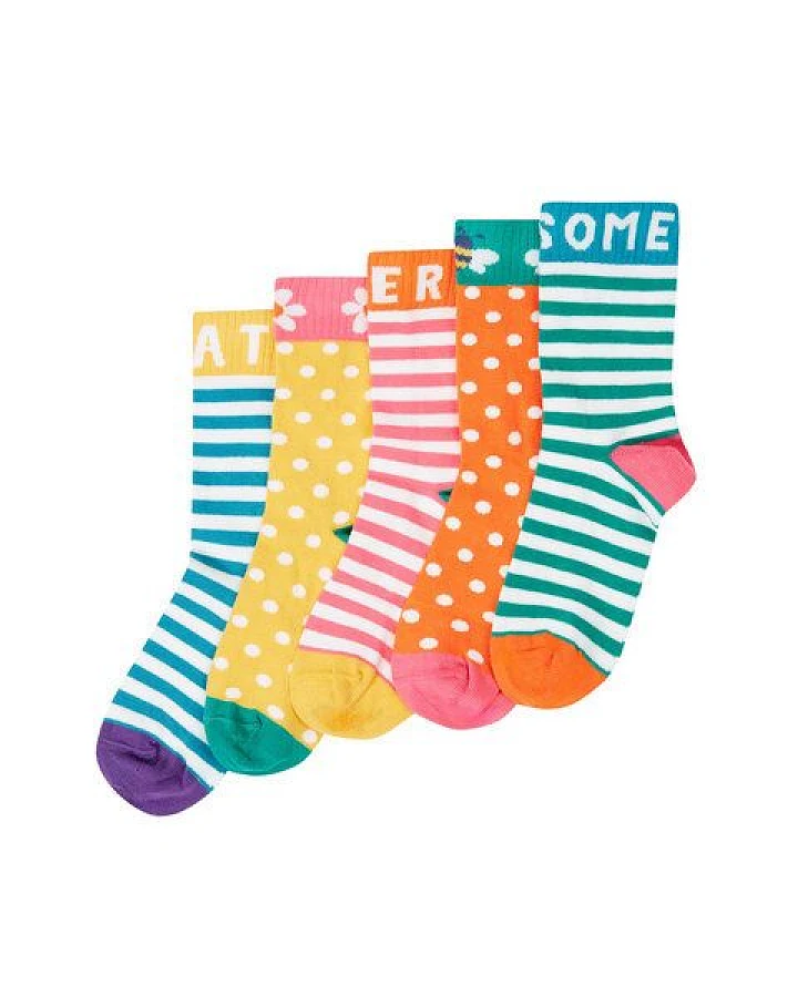 Frugi Socken Fünferpack - Super, Great, Awesome