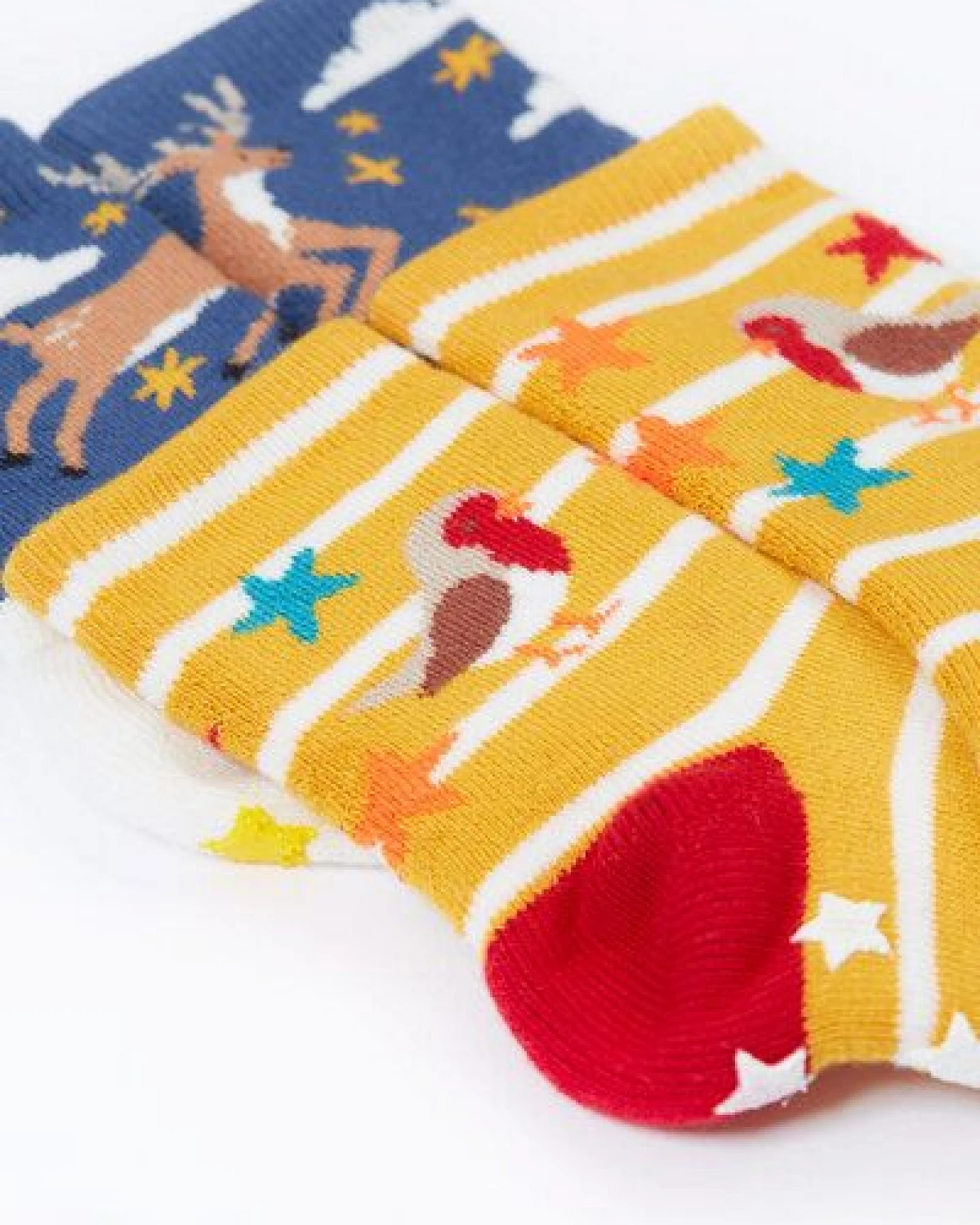 Frugi Weihnachts dicke Socken in Zweierpack mit Antirutsch-Noppen – Ansicht 3