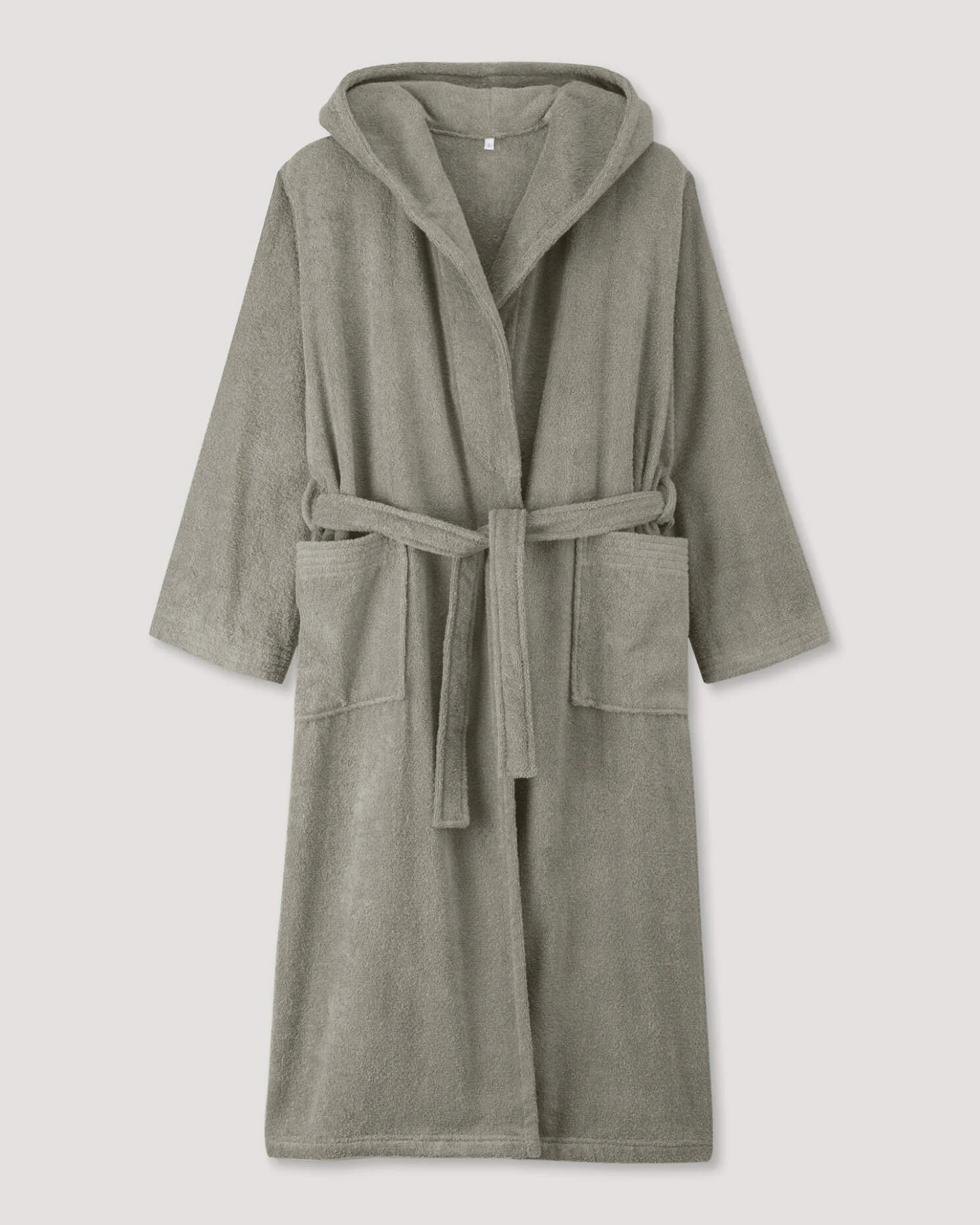 hessnatur langer Bademantel Relaxed aus Bio-Baumwolle - beige - Größe XL – Ansicht 2