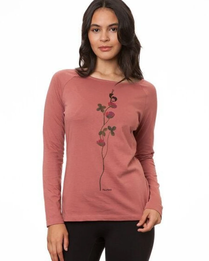 FellHerz Damen Raglan-Longsleeve Glücksklee canyan rose Bio Fair