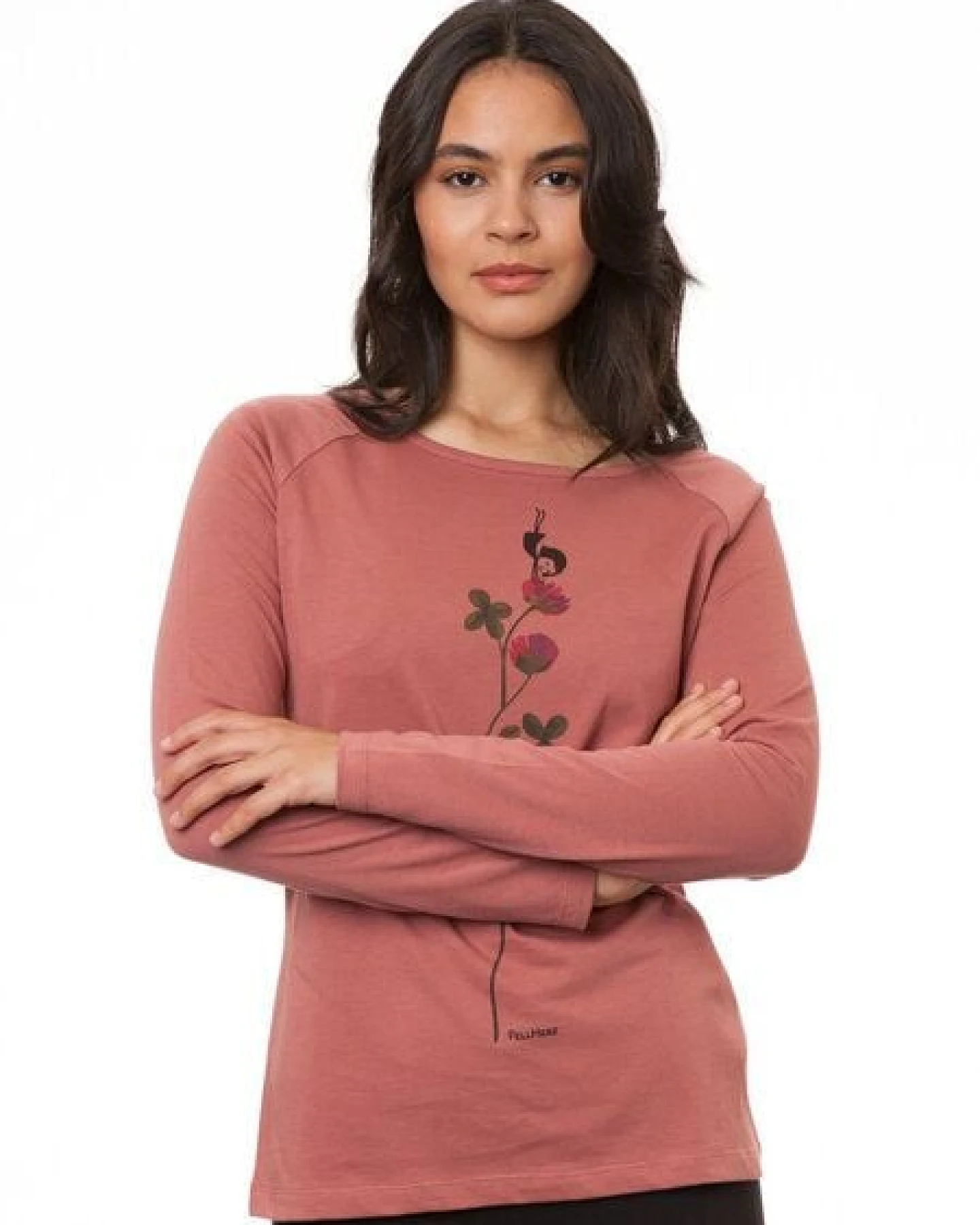 FellHerz Damen Raglan-Longsleeve Glücksklee canyan rose Bio Fair – Ansicht 3
