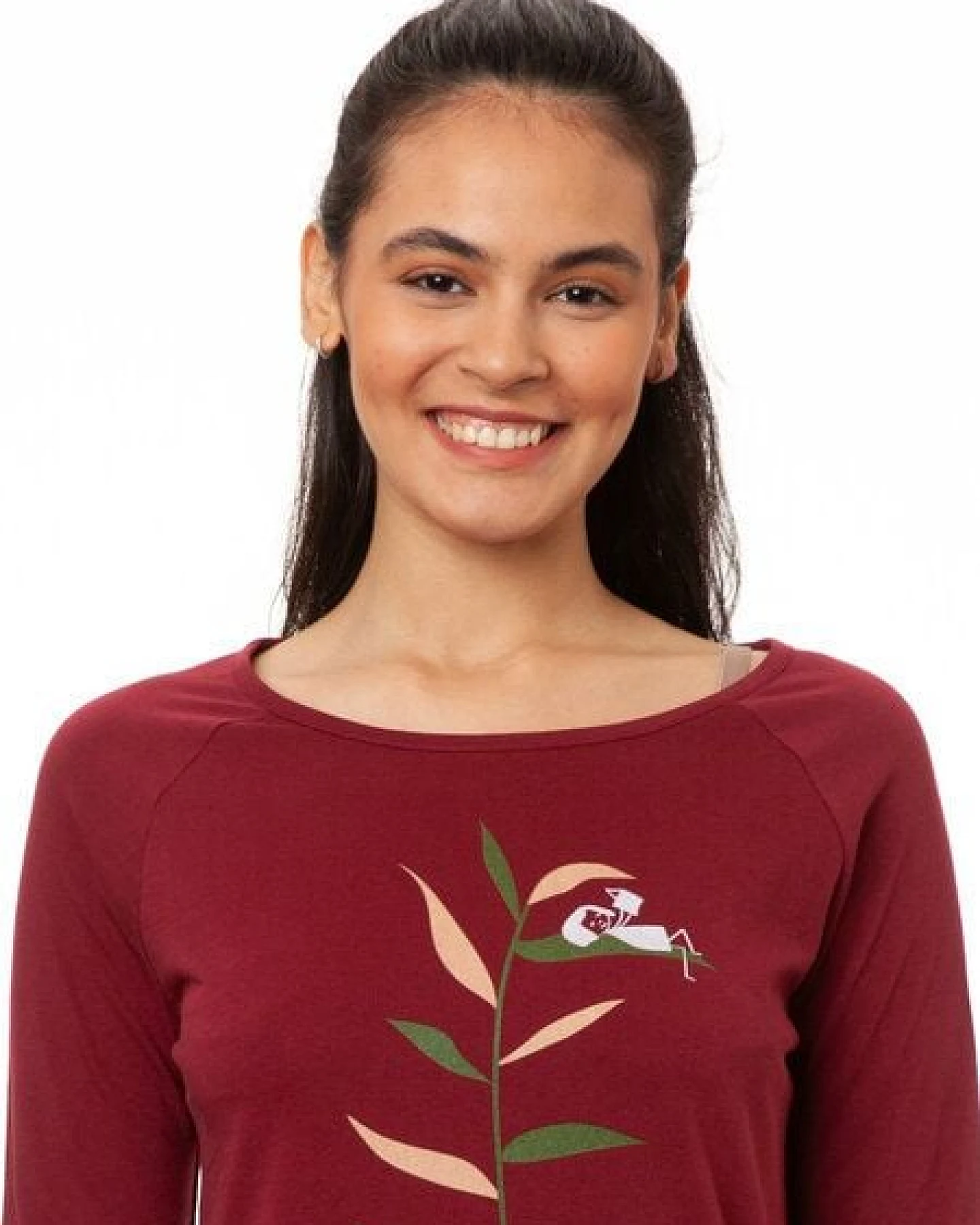 FellHerz Damen Raglan Longsleeve Booklover chestnut aus 100% Biobaumwolle – Ansicht 3