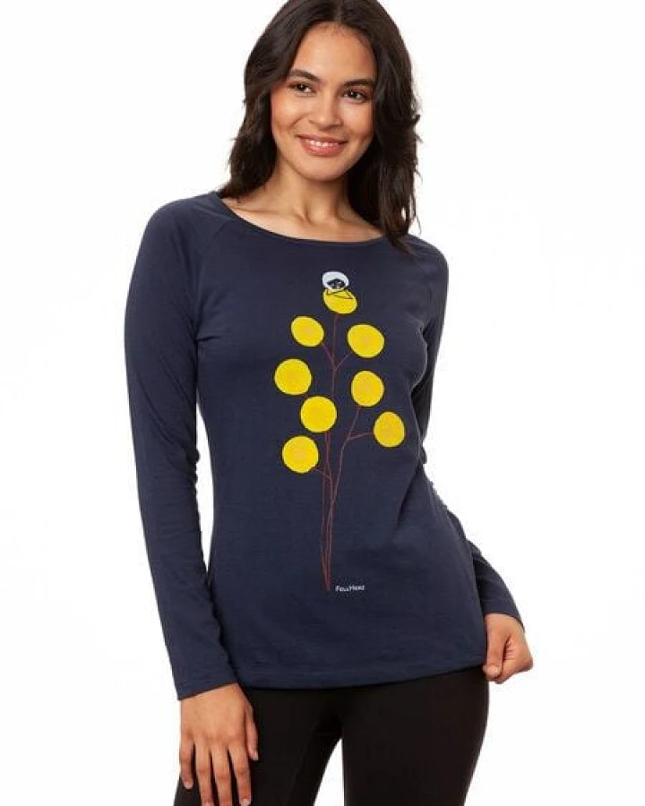 FellHerz Damen Raglan Longsleeve Just relax moonlit Bio Fair Vegan