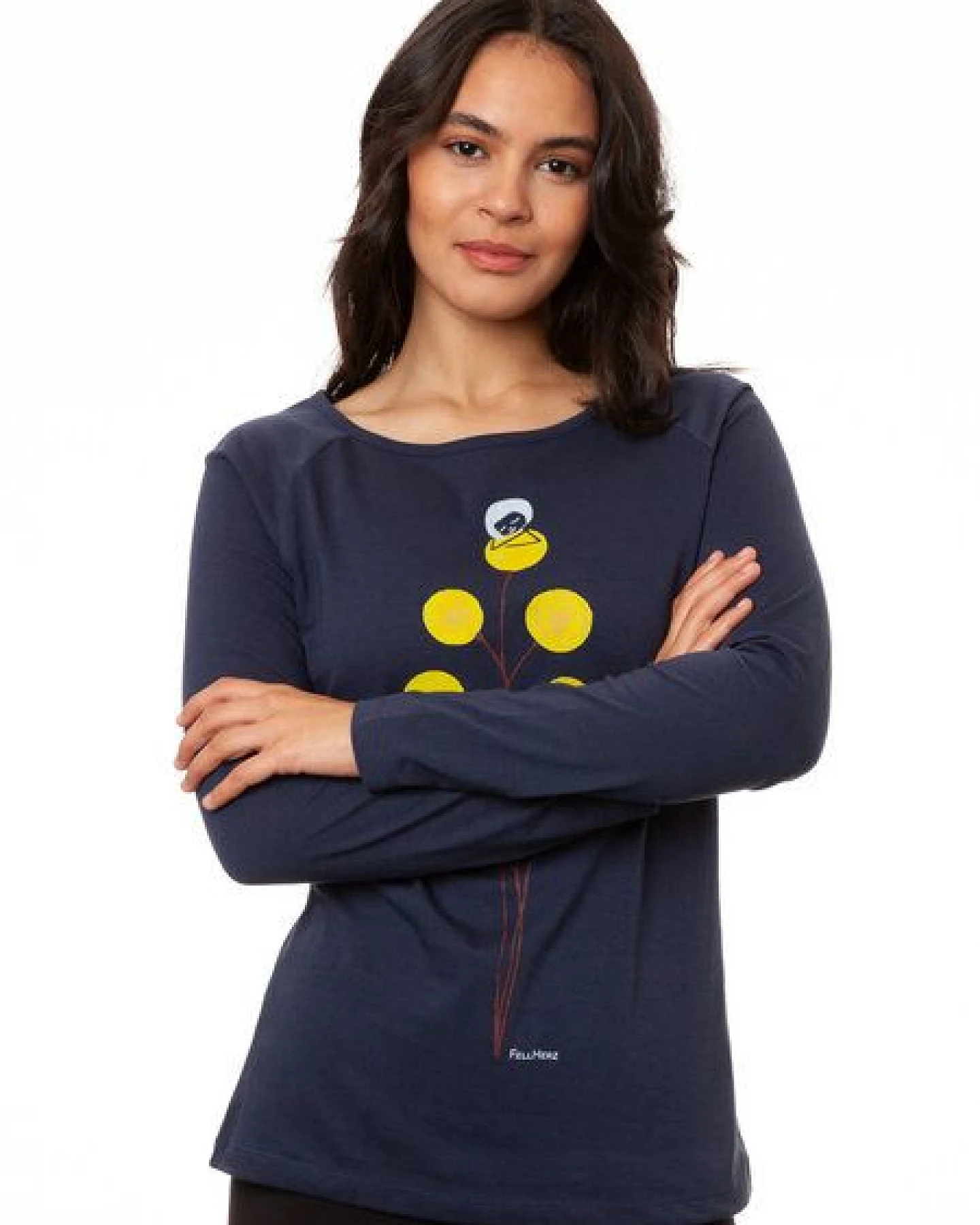 FellHerz Damen Raglan Longsleeve Just relax moonlit Bio Fair Vegan – Ansicht 3