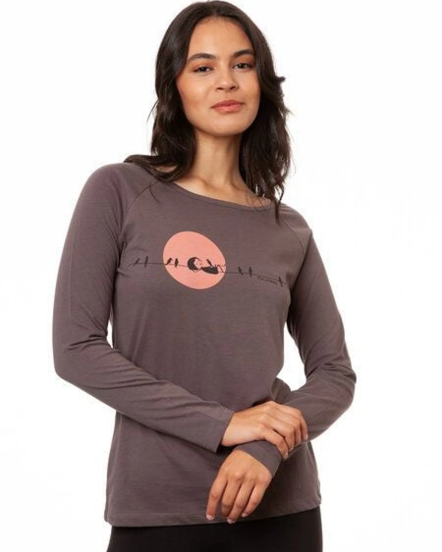 FellHerz Damen Raglan Longsleeve Sunrise volcanic grey Bio Fair Vegan – Ansicht 4