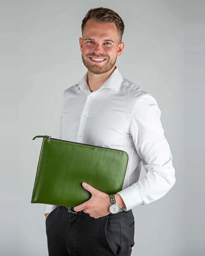 GREVIRO Laptop & Device Tasche aus Kaktusleder (vegan) - für MacBook, iPad, Surface, Galaxy & HP EliteBook bis 14"