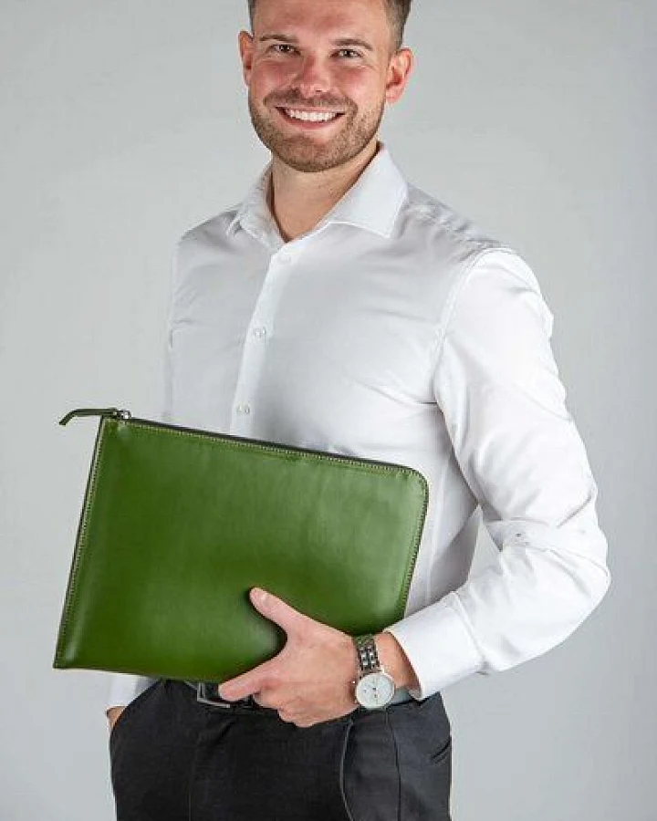 GREVIRO Laptop & Device Tasche aus Kaktusleder (vegan) - für MacBook, iPad, Surface, Galaxy & HP EliteBook bis 14"