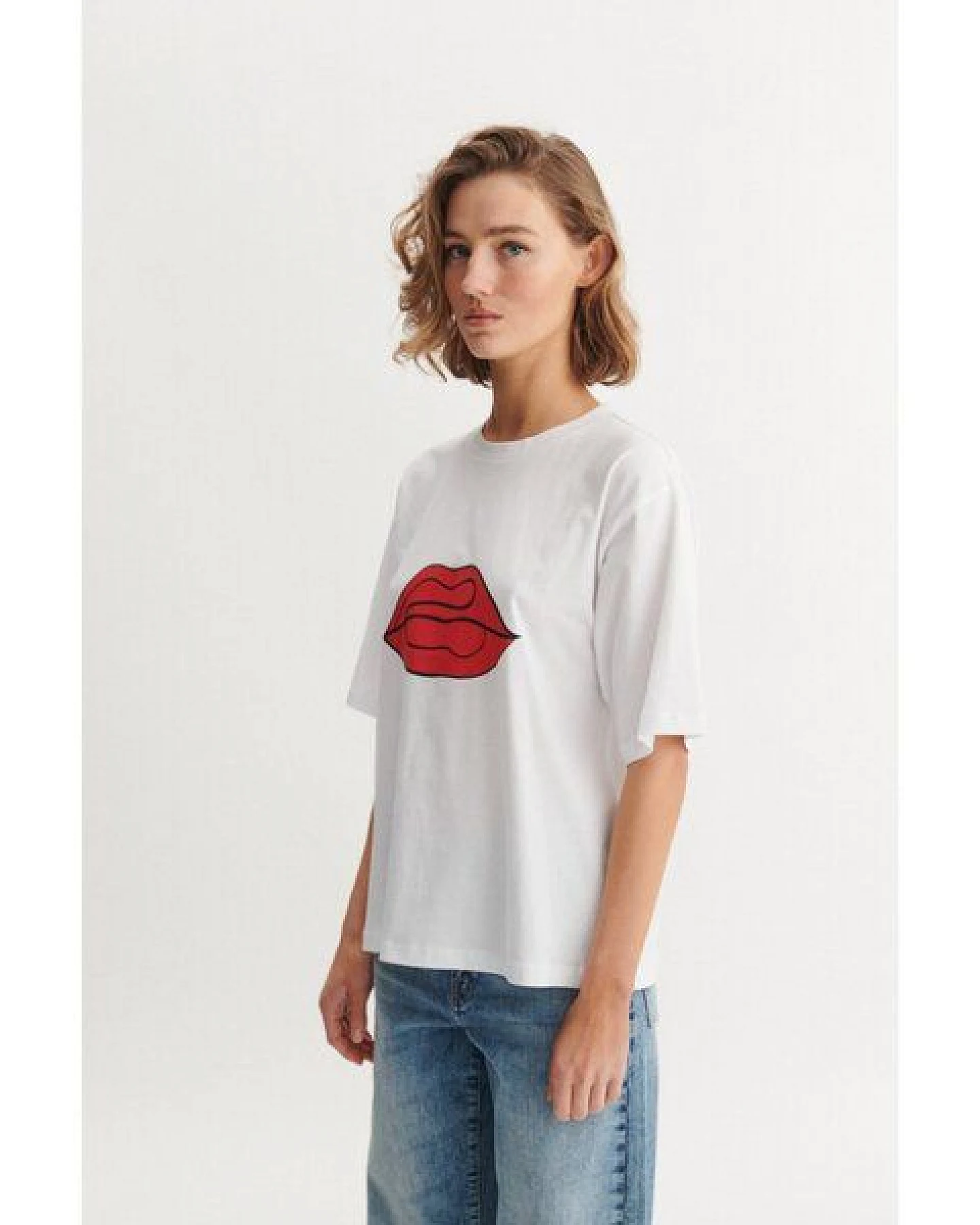 Basic Apparel T-Shirt RAJA RED LIP aus Bio-Baumwolle GOTS – Ansicht 3
