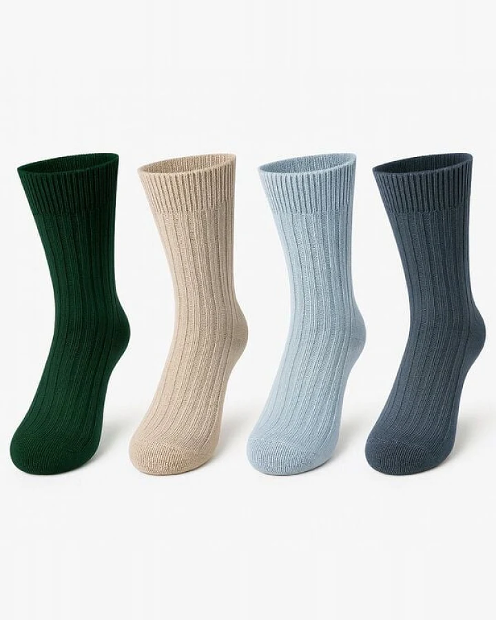 Bruno Barella Alpaka Nordlicht Men – Thermo Socken aus Alpakawolle & Schafwolle, warm & weich, 4er Set