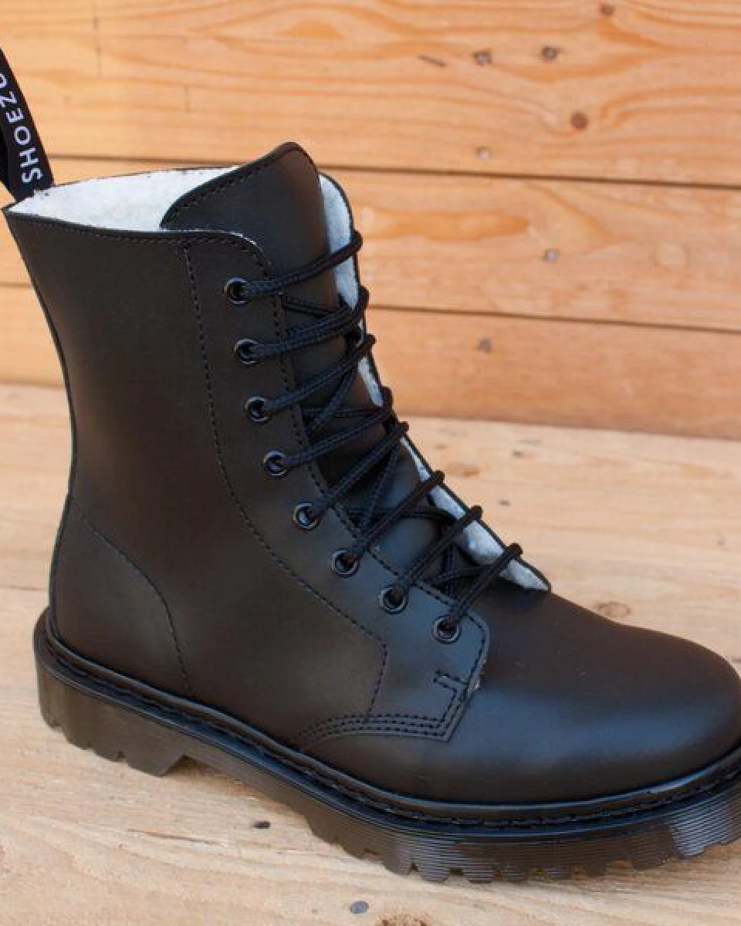 Shoezuu Vegan Shoezuu 8 Loch Zip Winterboots Mikrofaser / RC – Ansicht 2