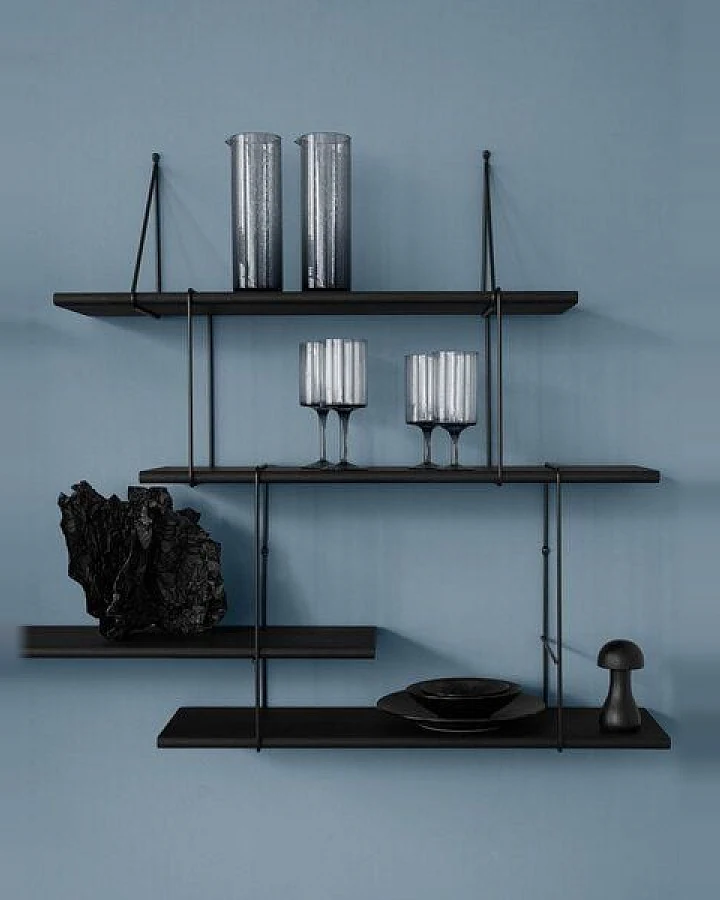 Hausen Wandregal LINK shelf set 2 black / black