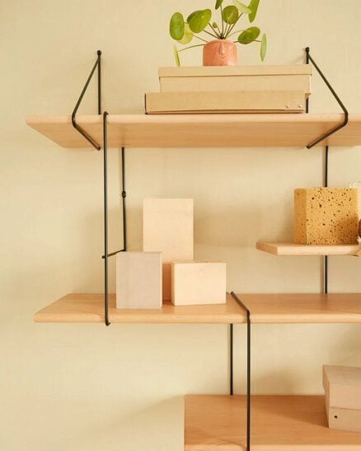 Hausen Wandregal Link shelf set 2 beech / black