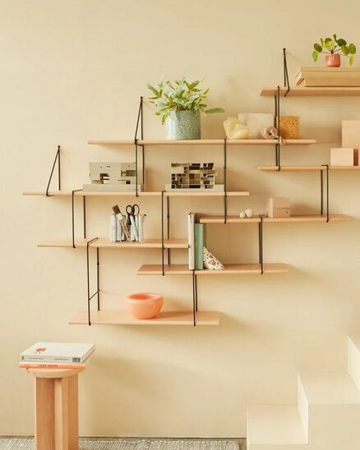 Hausen Wandregal LINK Trio shelf beech / black