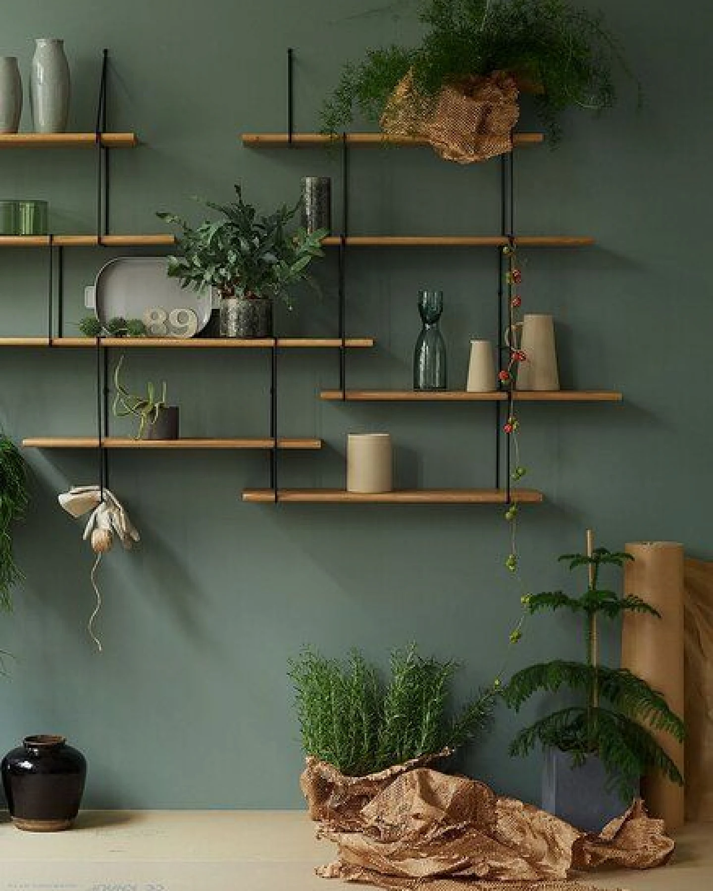 Hausen Wandregal LINK Trio shelf oak / black – Ansicht 4