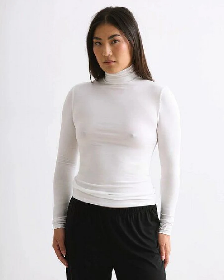 Produktseite: erlich textil Light Touch Rollkragen Langarmshirt mit weichem Lyocell, made in Europe