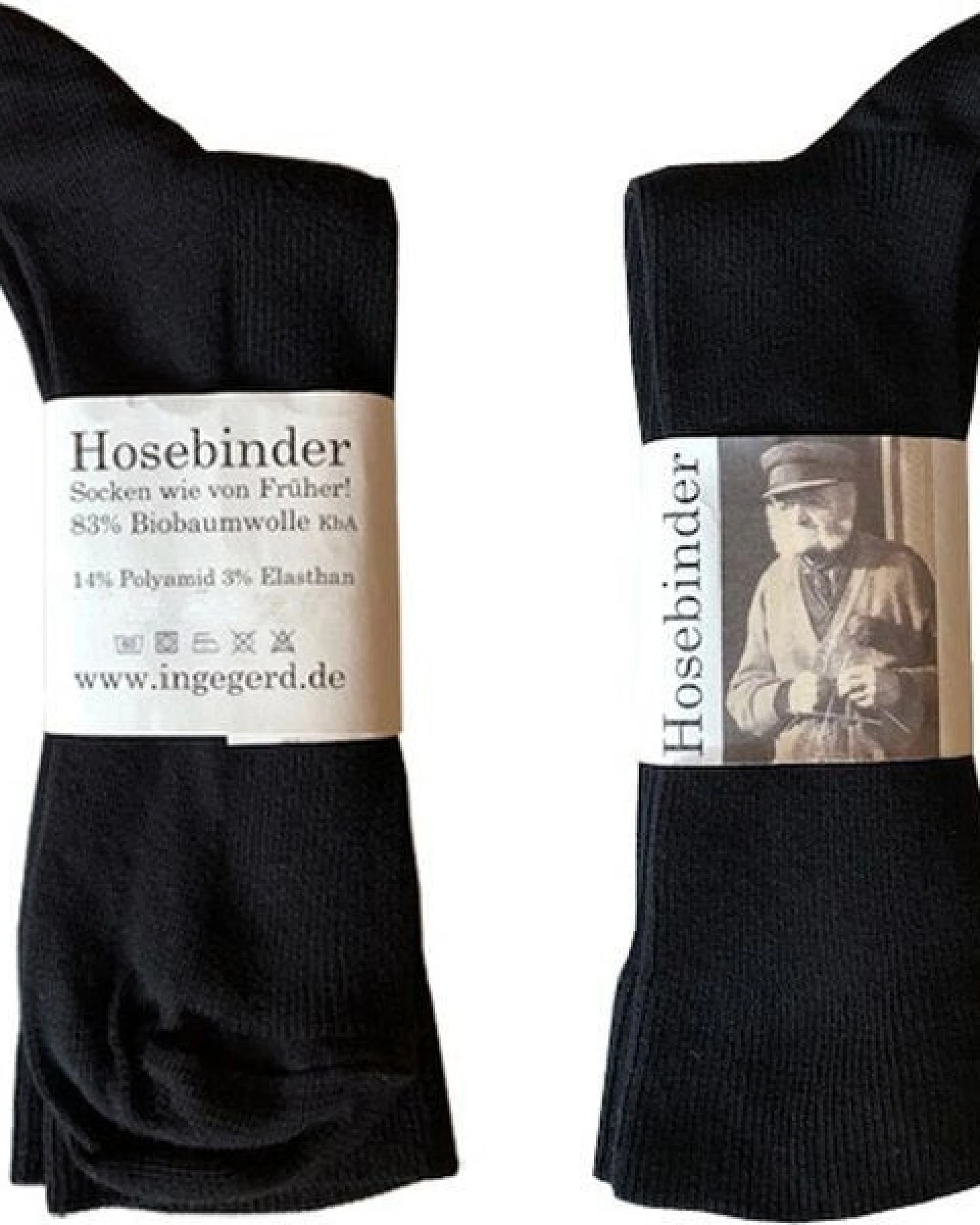 Hosebinder Socken - Baumwolle, gestrickt in Deutschland – Ansicht 2