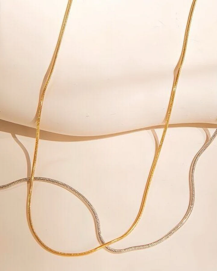 ELEKTROPULLI Superfeine schlichte, zeitlose Kette 1mm schmal und optimal kombinierbar, Längen: 45 cm / 55 cm / 65 cm