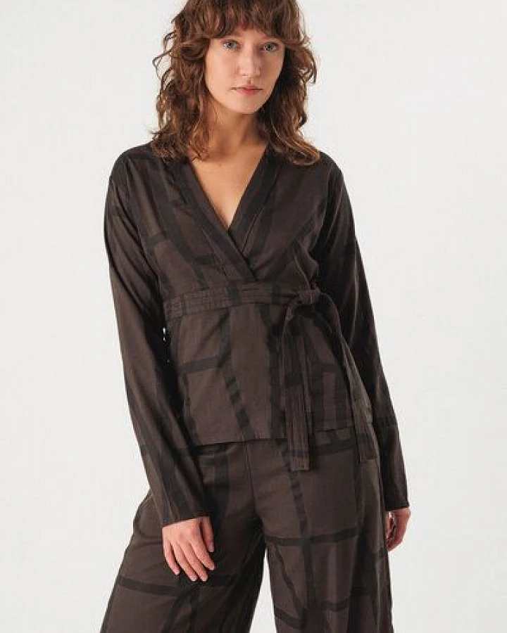 SKFK Wickelbluse Deiane - Kintsugi Brown