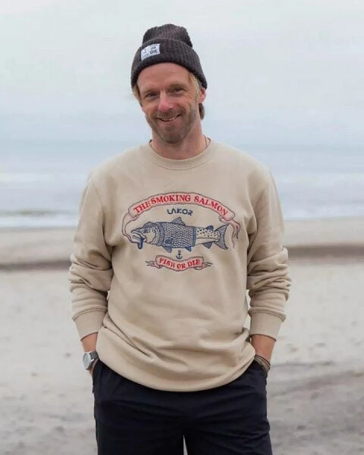 LAKOR Sweatshirt aus Bio-Baumwolle - The Smoking Salmon - White Pepper