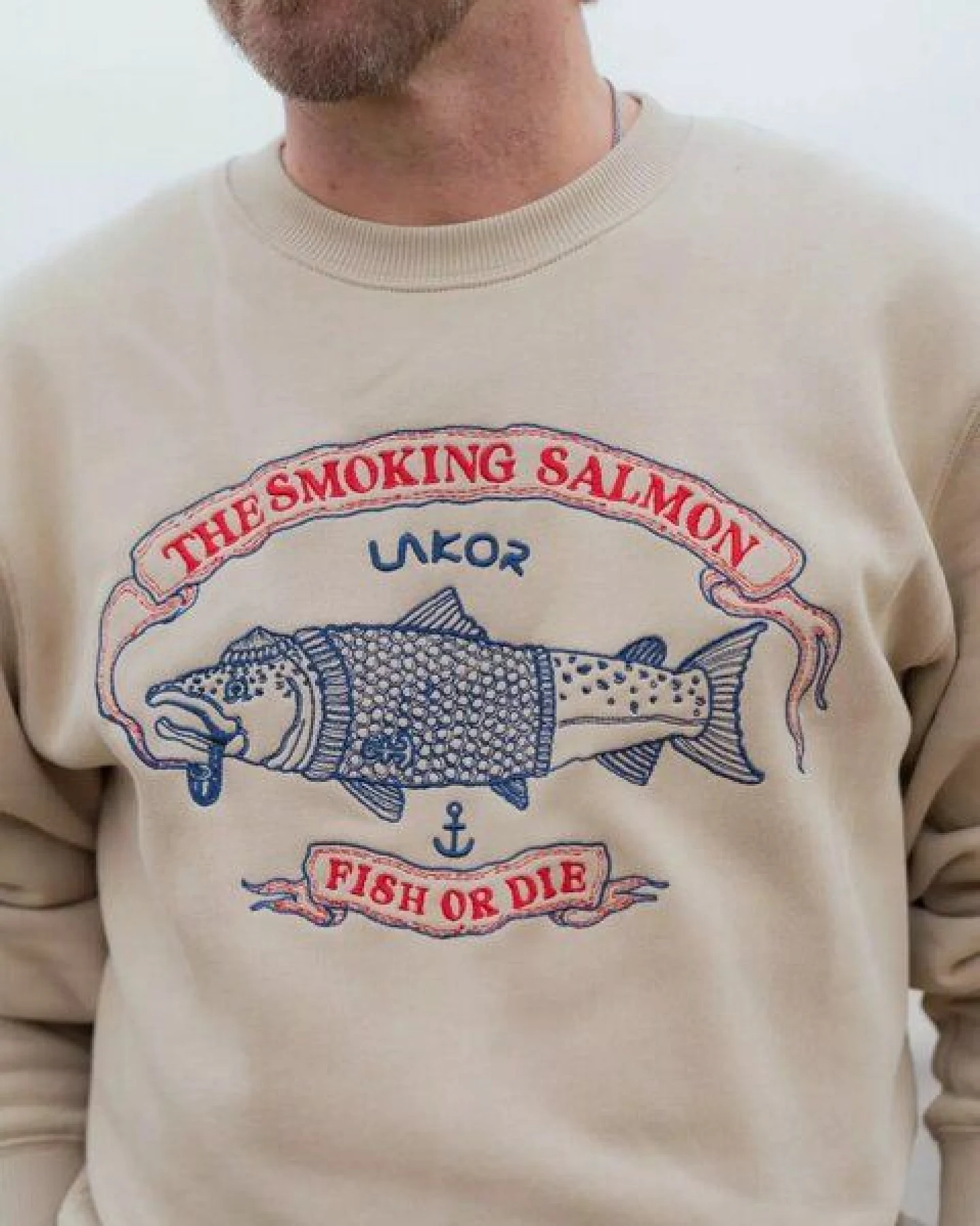 LAKOR Sweatshirt aus Bio-Baumwolle - The Smoking Salmon - White Pepper – Ansicht 2