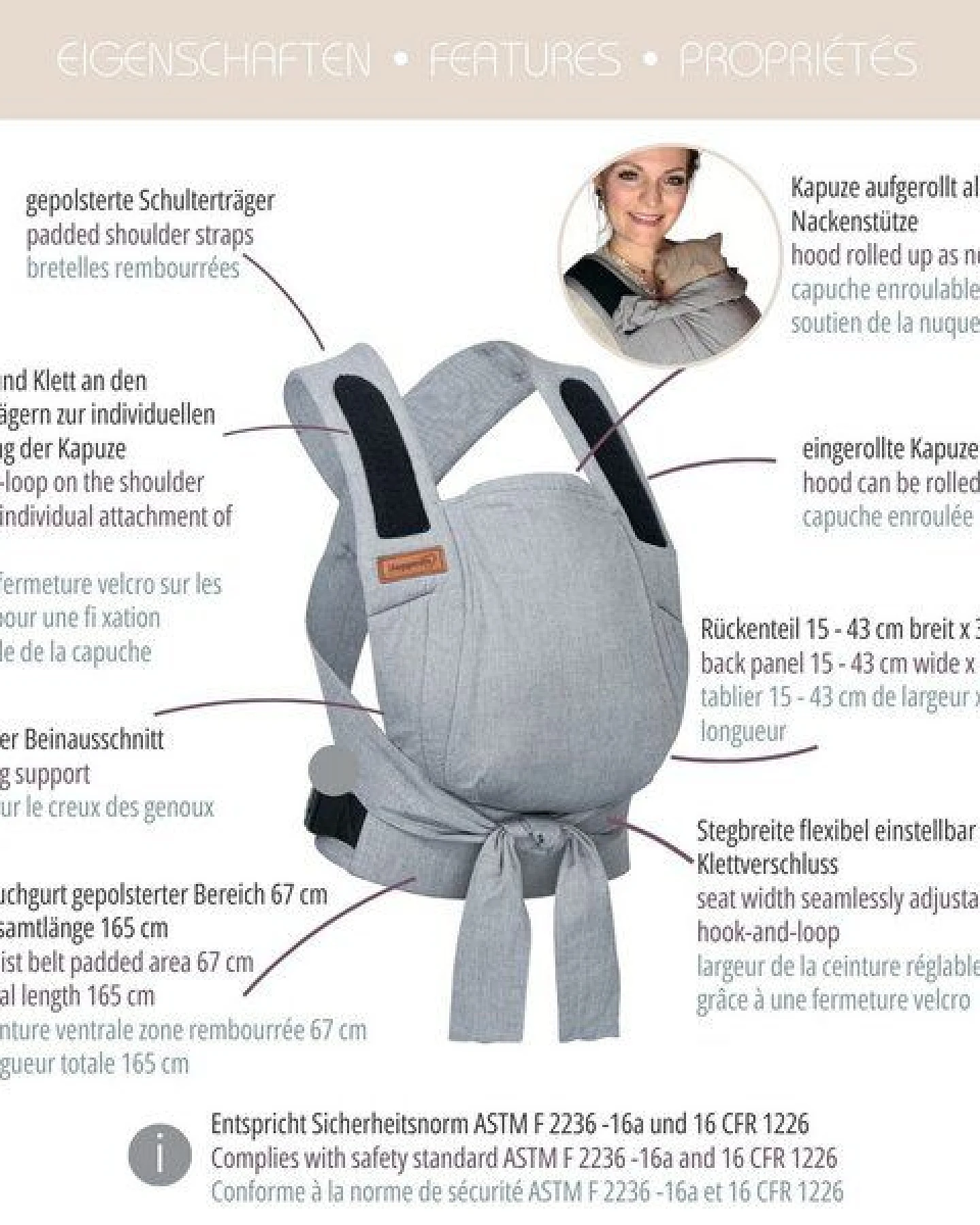 Hoppediz Babytrage - Bondolino b.pure – Ansicht 3