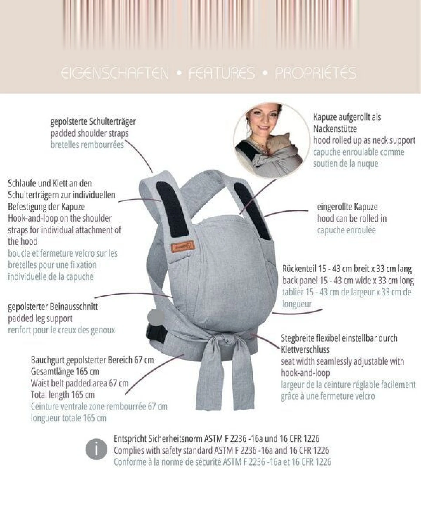 Hoppediz Babytrage - Bondolino b.pure – Ansicht 3