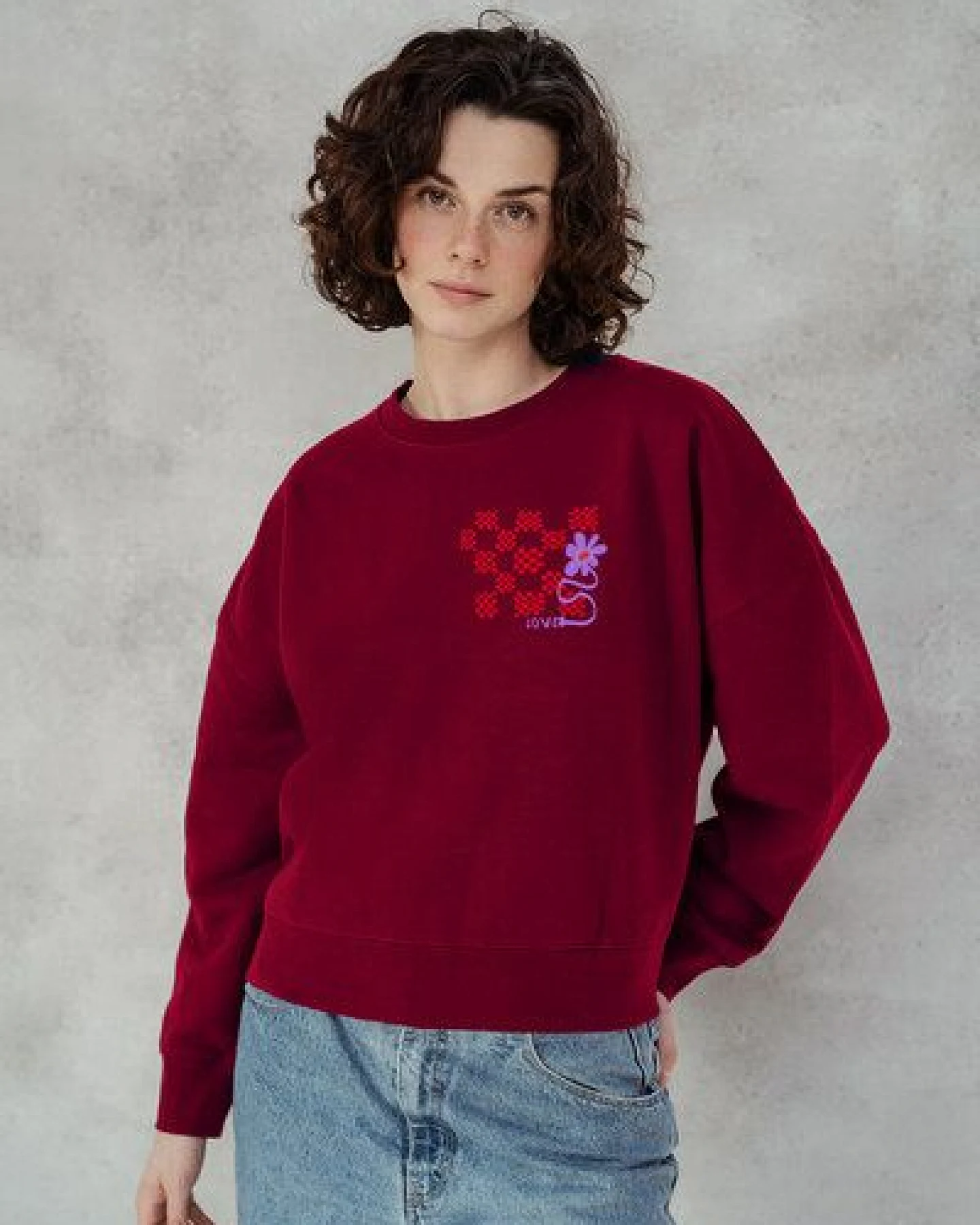 Kultgut Artdesign - Biofair- Pulloversweater im Boxistyle / Love is a Battery – Ansicht 3