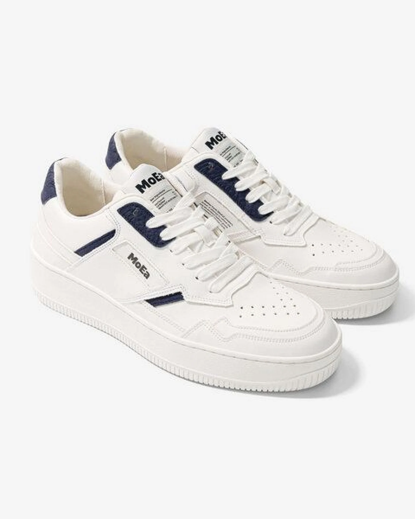 MoEa Sneakers GEN1 - Mushroom White & Navy – Ansicht 4