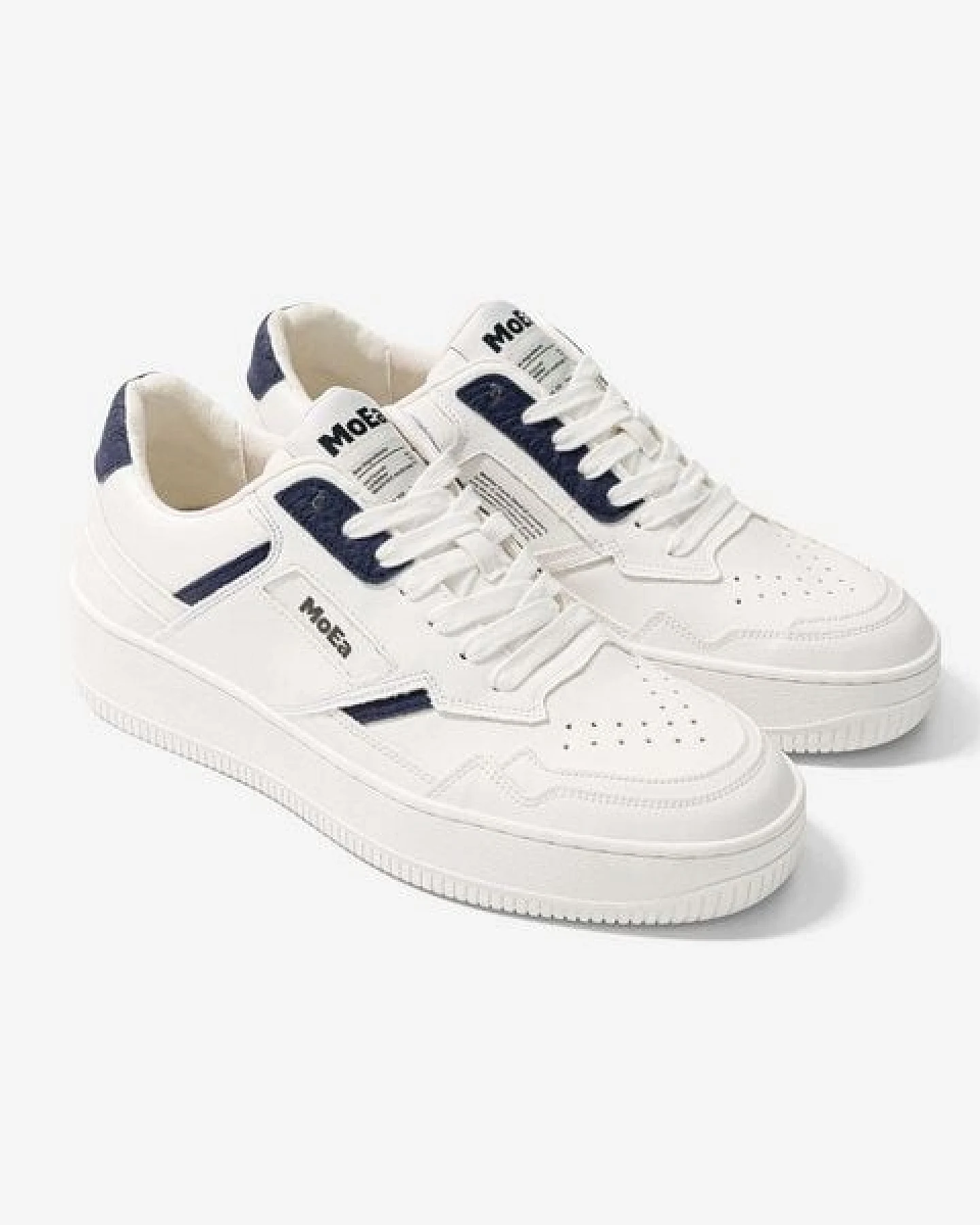 MoEa Sneakers GEN1 - Mushroom White & Navy – Ansicht 4
