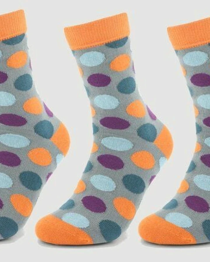 Veraluna Sustainable Clothing Unisex Socken 3er Pack "Big Dots Pumpkin" aus Bio-Baumwolle