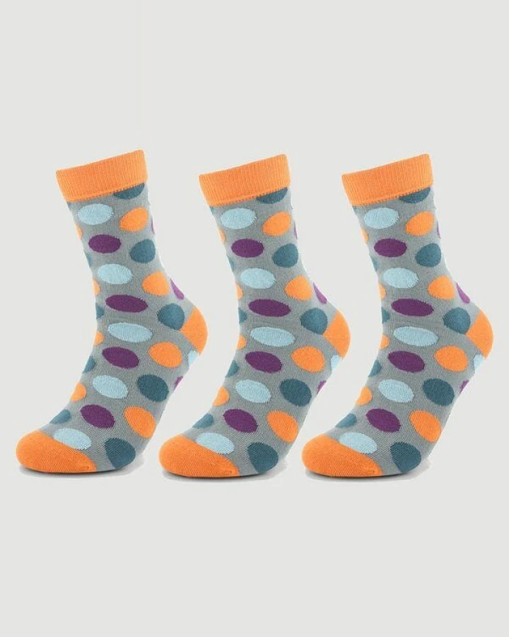 Veraluna Sustainable Clothing Unisex Socken 3er Pack "Big Dots Pumpkin" aus Bio-Baumwolle